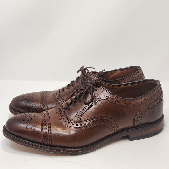 Allen Edmonds Men Strand Walnut Brown Oxford Dress Shoes Size 9.5 D Cap Toe - Picture 4 of 8